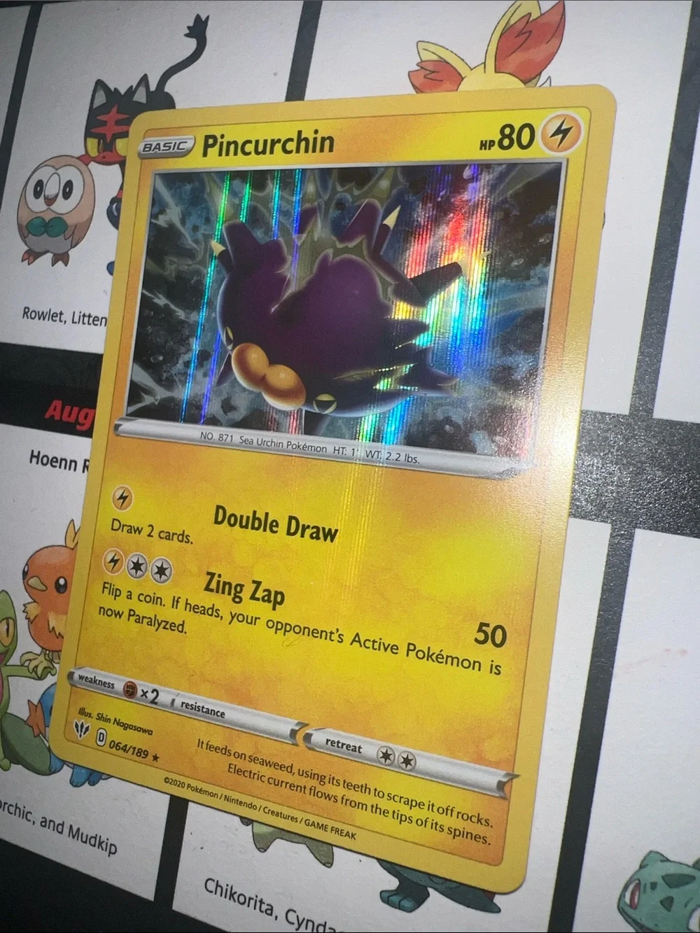 Pokemon Yellow Pincurchin Holo Lightning Card